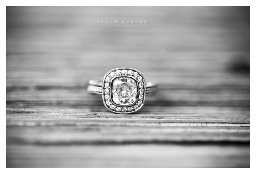 engagement session photos of Julie Lasater and Colin Beal in historic downtown Grapevine near Main Street by Dallas wedding photographer Stacy Reeves