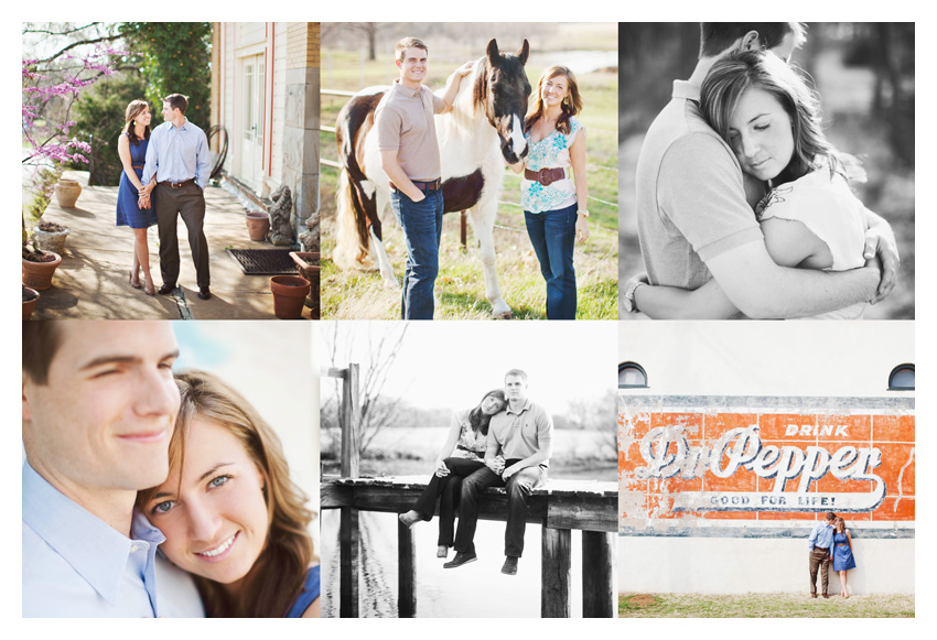 Rustic country equestrian engagement photo portrait session of Jessica Atkins and Rawley Farrell at Walking Tall horse ranch in Aubrey and Pilot Point Texas by Dallas wedding photographer Stacy Reeves