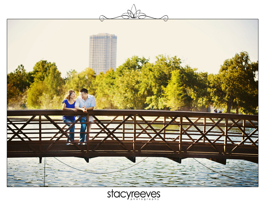 engagement session portraits of Jennifer Neri and Anthony TJ Bernardo at Hermann Park and Hotel Zaza in Houston Texas by Dallas wedding photographer Stacy Reeves