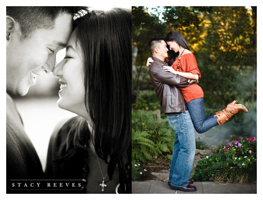 Engagement session of Lilly Lillian Kim and Brad Son at the Dallas Arboretum by Dallas wedding photographer Stacy Reeves