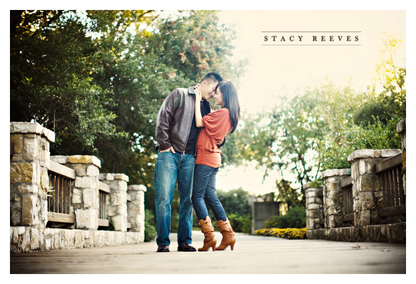 Engagement session of Lilly Lillian Kim and Brad Son at the Dallas Arboretum by Dallas wedding photographer Stacy Reeves