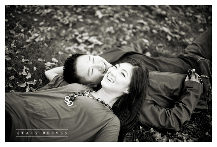 Engagement session of Lilly Lillian Kim and Brad Son at the Dallas Arboretum by Dallas wedding photographer Stacy Reeves