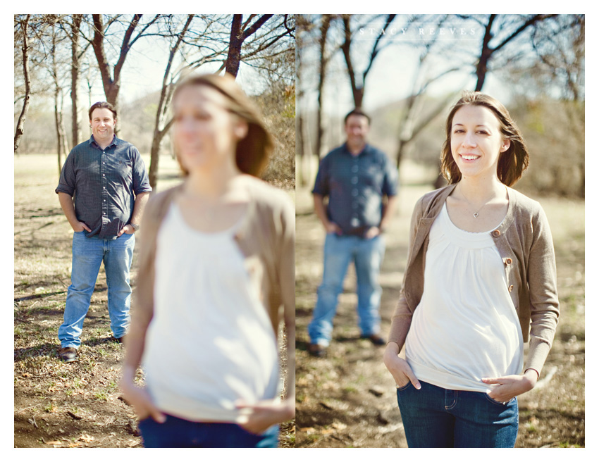 engagement session of Lisa Kirk and Grant Speer in Wal-Mart by Southlake wedding photographer Stacy Reeves