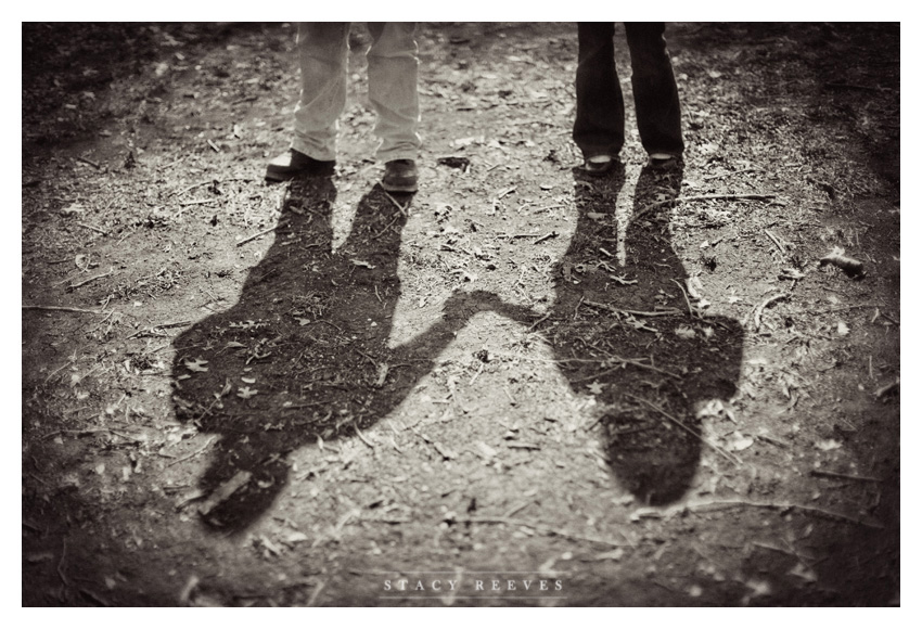 engagement session of Lisa Kirk and Grant Speer in Wal-Mart by Southlake wedding photographer Stacy Reeves