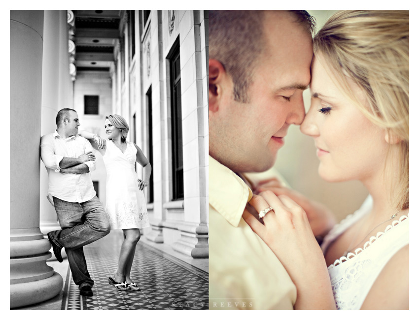 engagement photo session of Marcy Novak and Kyle Gilbert in Aggieland College Station on the Texas A&M University campus by Dallas Aggie wedding photographer Stacy Reeves