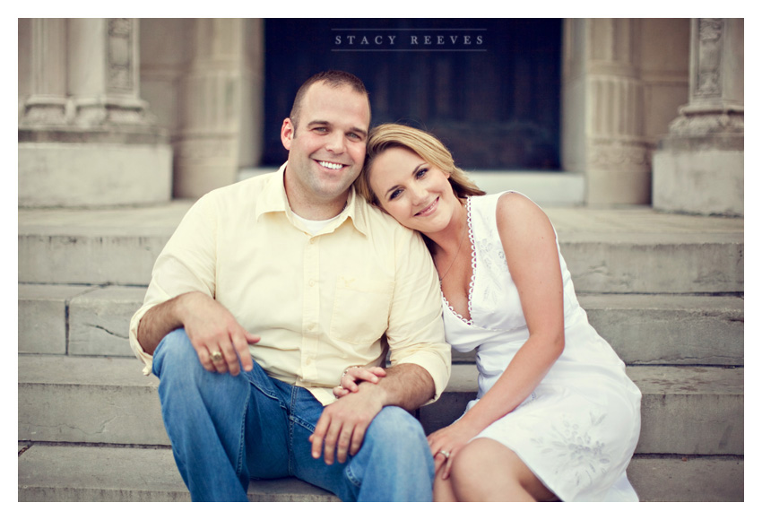 engagement photo session of Marcy Novak and Kyle Gilbert in Aggieland College Station on the Texas A&M University campus by Dallas Aggie wedding photographer Stacy Reeves