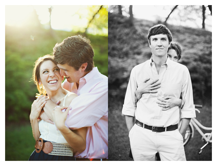 Picnic beach cruiser engagement session of Shannon Crain and Will in Highland Park Texas by Dallas wedding photographer Stacy Reeves