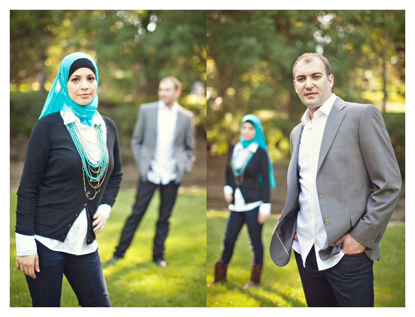 muslim islam engagement session of yasmin awad and ahmad zankar at David Jasper Park in Highland Park by Dallas wedding photographer Stacy Reeves