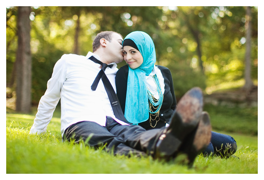 muslim islam engagement session of yasmin awad and ahmad zankar at David Jasper Park in Highland Park by Dallas wedding photographer Stacy Reeves