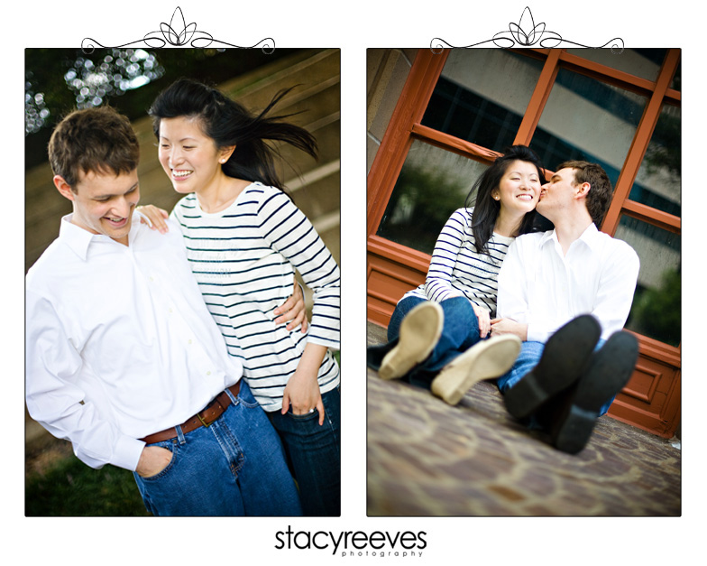 engagement session of Zi Ling and Gary Lichliter at the Las Colinas Canals by Dallas wedding photographer Stacy Reeves