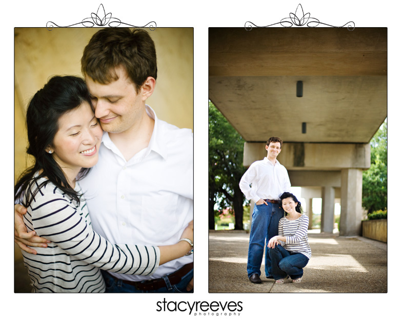 engagement session of Zi Ling and Gary Lichliter at the Las Colinas Canals by Dallas wedding photographer Stacy Reeves