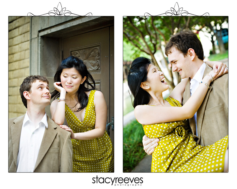 engagement session of Zi Ling and Gary Lichliter at the Las Colinas Canals by Dallas wedding photographer Stacy Reeves