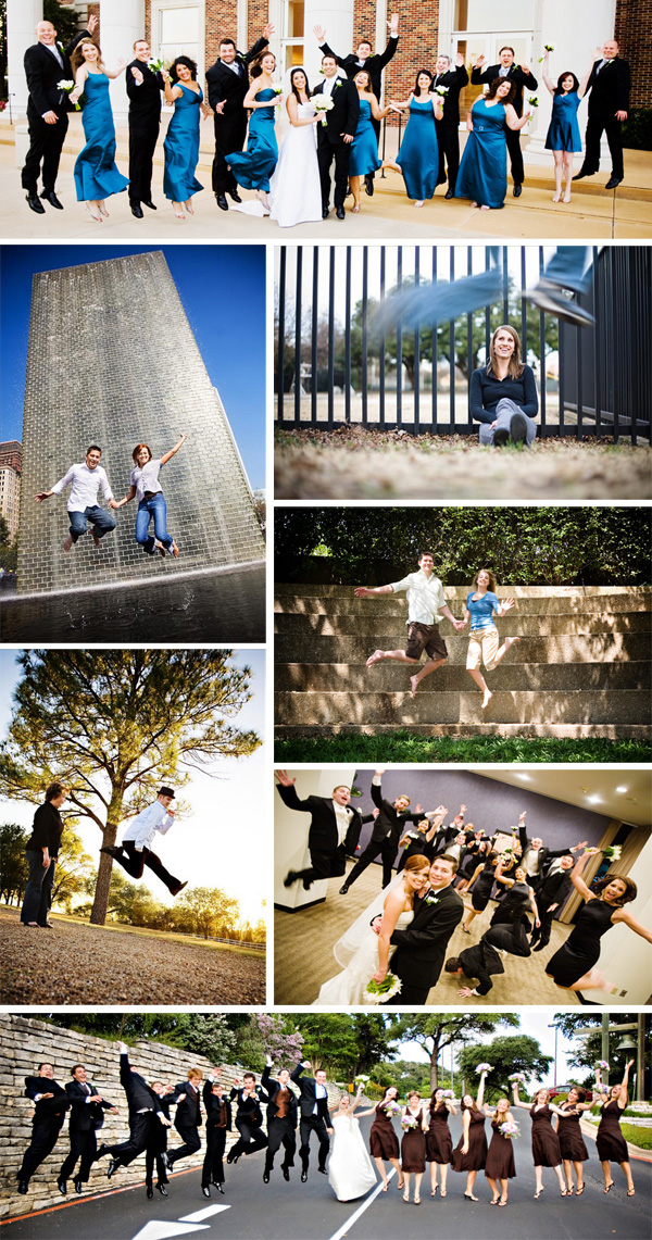 people leaping jumping leap day group collage