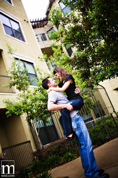 Engagement session of Laci Black & Josh Boston in downtown Houston Texas by Dallas wedding photographer Stacy Reeves