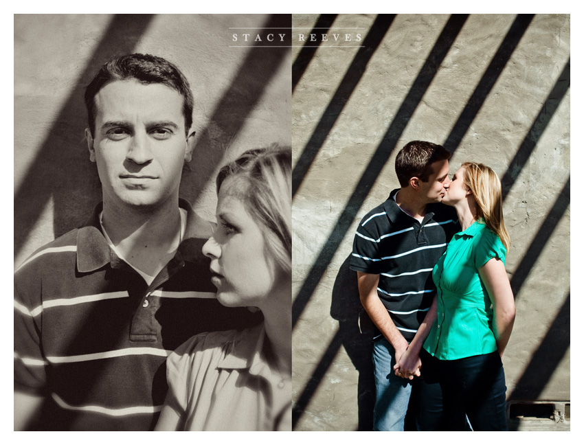 Engagement session of Leah Partridge and Bryan Bayliss at the Old McKinney Cotton Mill by Dallas wedding photographer Stacy Reeves