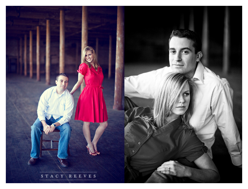 Engagement session of Leah Partridge and Bryan Bayliss at the Old McKinney Cotton Mill by Dallas wedding photographer Stacy Reeves