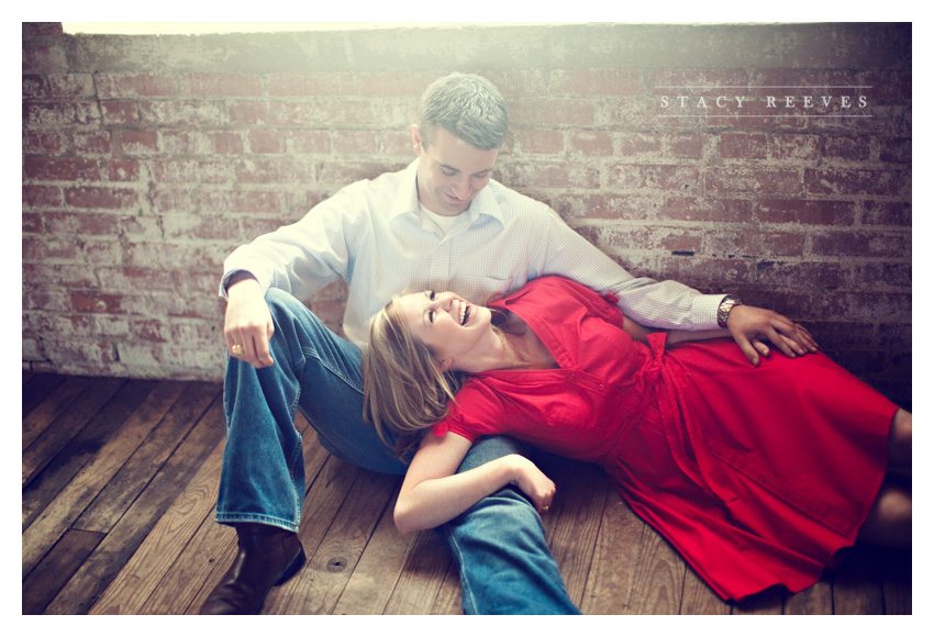 Engagement session of Leah Partridge and Bryan Bayliss at the Old McKinney Cotton Mill by Dallas wedding photographer Stacy Reeves