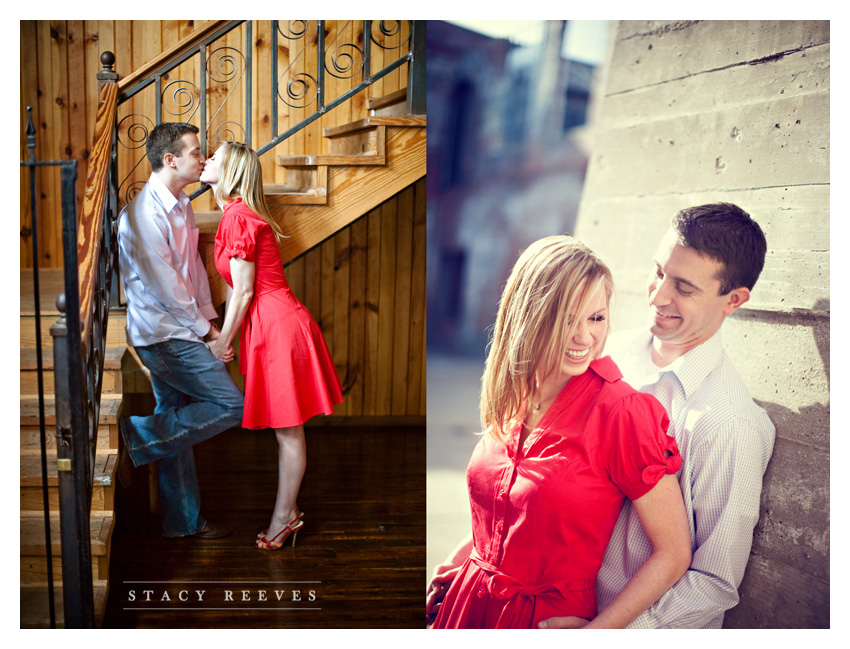 Engagement session of Leah Partridge and Bryan Bayliss at the Old McKinney Cotton Mill by Dallas wedding photographer Stacy Reeves