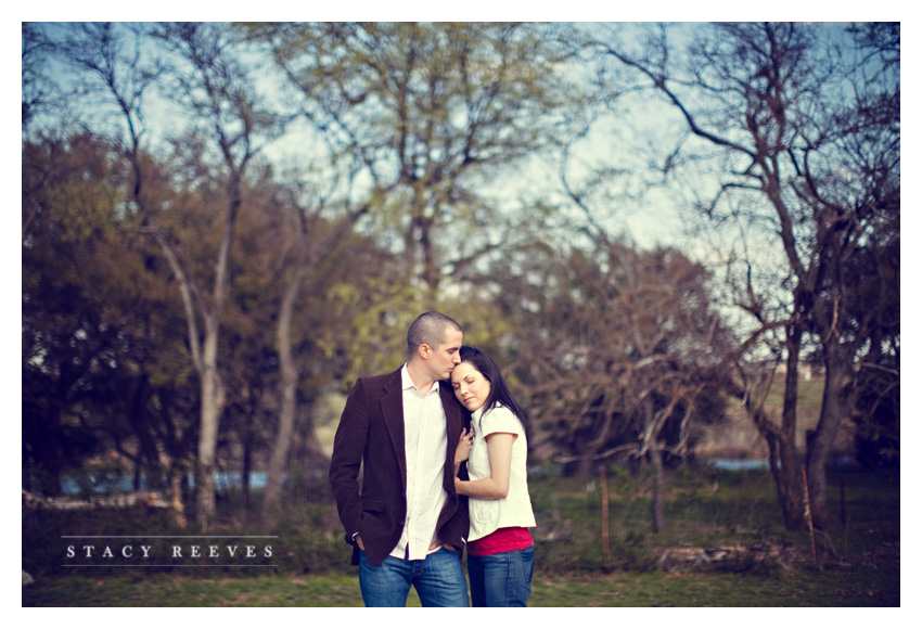 country engagement portrait session of Brittani Oliver and Corey Oliver by Dallas wedding Photographer Stacy Reeves