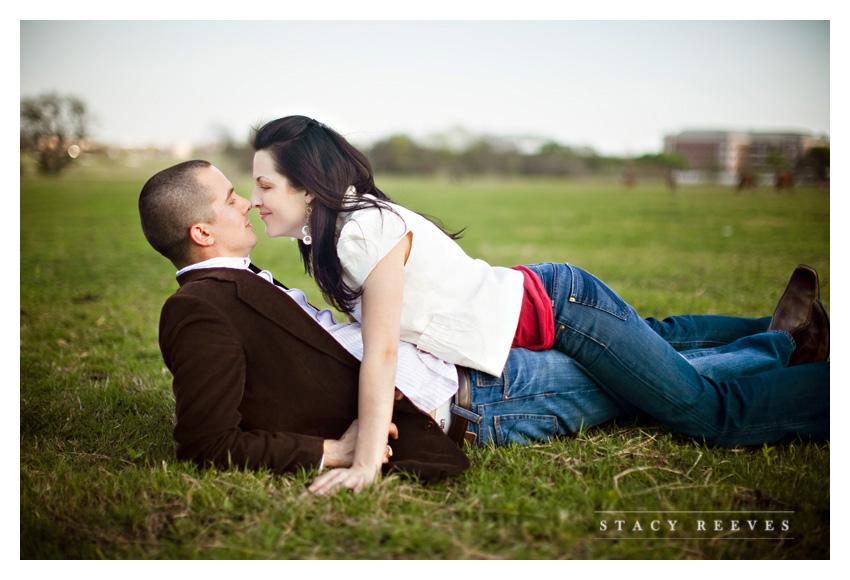 country engagement portrait session of Brittani Oliver and Corey Oliver by Dallas wedding Photographer Stacy Reeves