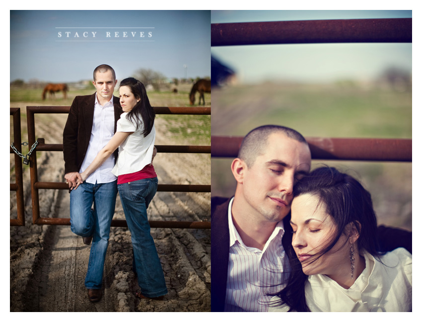 country engagement portrait session of Brittani Oliver and Corey Oliver by Dallas wedding Photographer Stacy Reeves