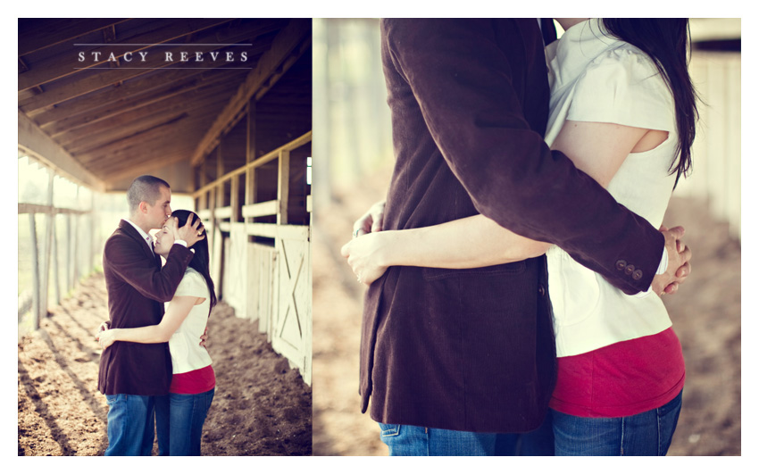 country engagement portrait session of Brittani Oliver and Corey Oliver by Dallas wedding Photographer Stacy Reeves