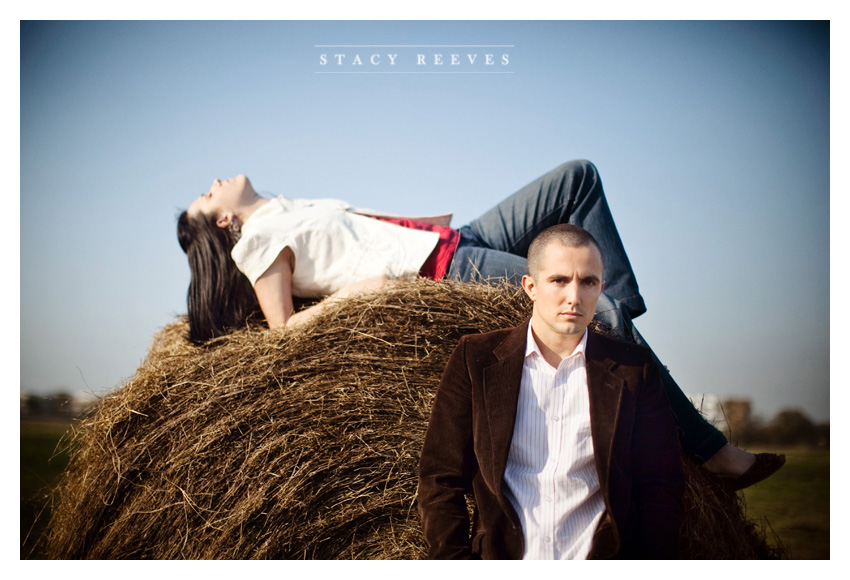 country engagement portrait session of Brittani Oliver and Corey Oliver by Dallas wedding Photographer Stacy Reeves