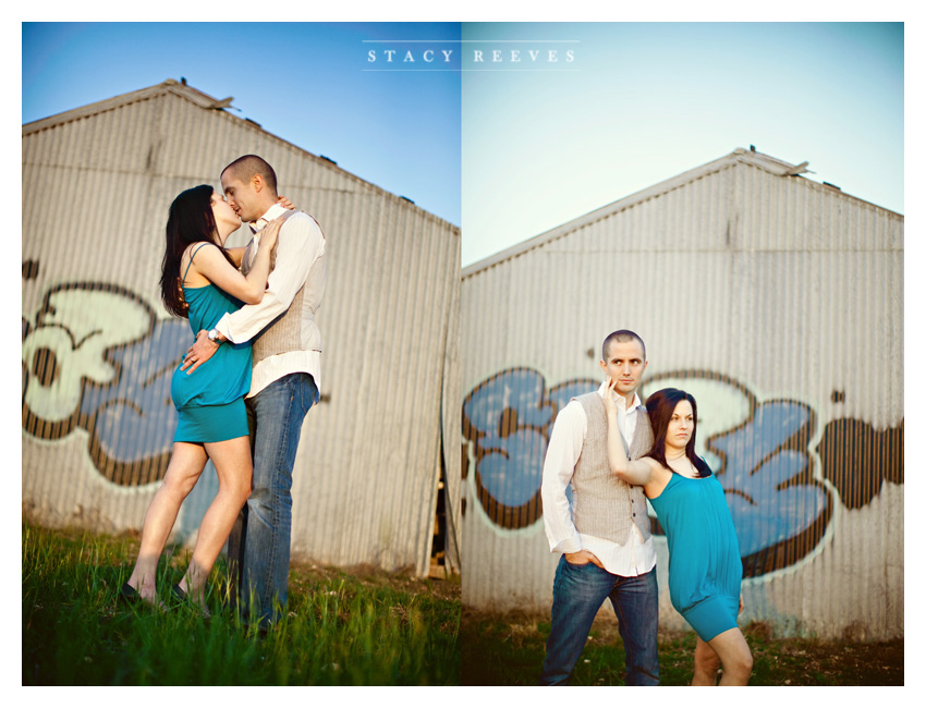 country engagement portrait session of Brittani Oliver and Corey Oliver by Dallas wedding Photographer Stacy Reeves