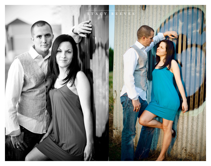 country engagement portrait session of Brittani Oliver and Corey Oliver by Dallas wedding Photographer Stacy Reeves