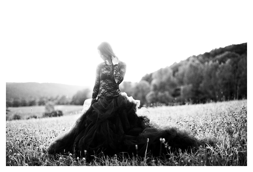 black haute couture wedding dress gown tulle tutu fashion photo portraits by Dallas wedding photographer Stacy Reeves