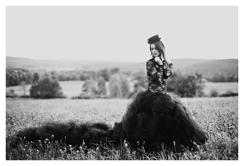 black haute couture wedding dress gown tulle tutu fashion photo portraits by Dallas wedding photographer Stacy Reeves