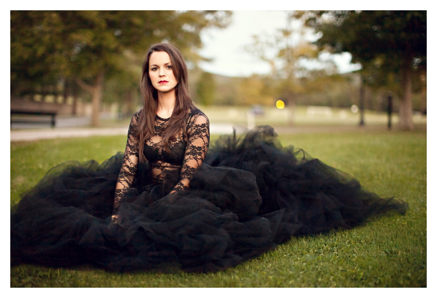 black haute couture wedding dress gown tulle tutu fashion photo portraits by Dallas wedding photographer Stacy Reeves