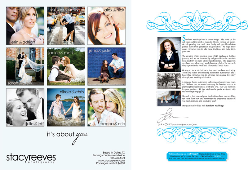 Southern Weddings magazine featured photographers Dallas wedding photographer Stacy Reeves