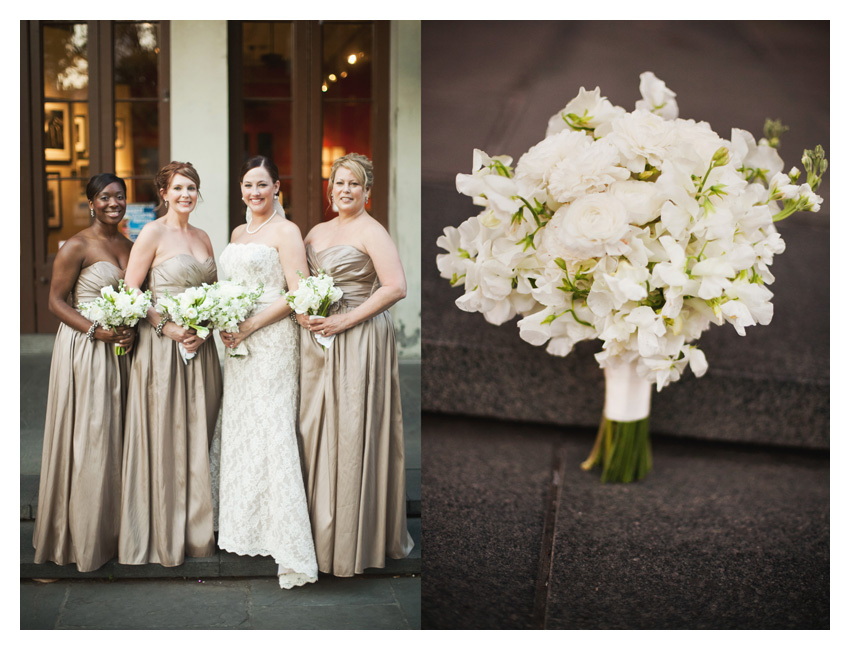 Wedding photos of Annie Gatewood and Chris Sullivan at Muriel's in the New Orleans French Quarter by Dallas wedding photographer Stacy Reeves