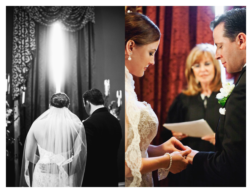 Wedding photos of Annie Gatewood and Chris Sullivan at Muriel's in the New Orleans French Quarter by Dallas wedding photographer Stacy Reeves