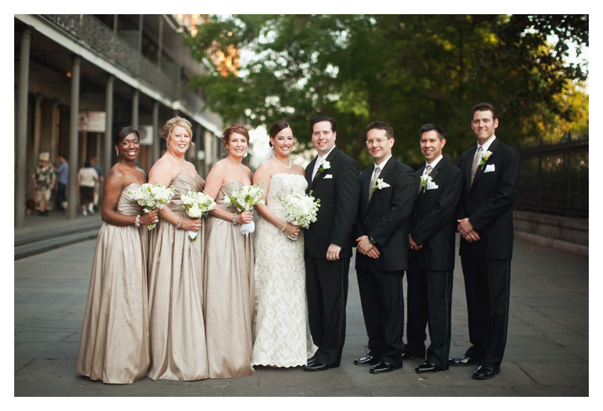 Wedding photos of Annie Gatewood and Chris Sullivan at Muriel's in the New Orleans French Quarter by Dallas wedding photographer Stacy Reeves