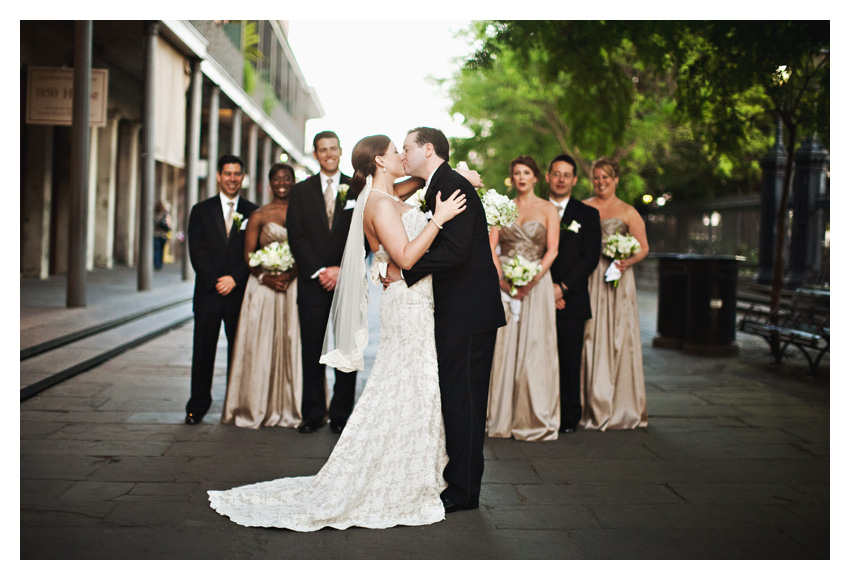 Wedding photos of Annie Gatewood and Chris Sullivan at Muriel's in the New Orleans French Quarter by Dallas wedding photographer Stacy Reeves