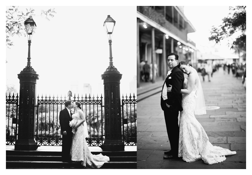 Wedding photos of Annie Gatewood and Chris Sullivan at Muriel's in the New Orleans French Quarter by Dallas wedding photographer Stacy Reeves