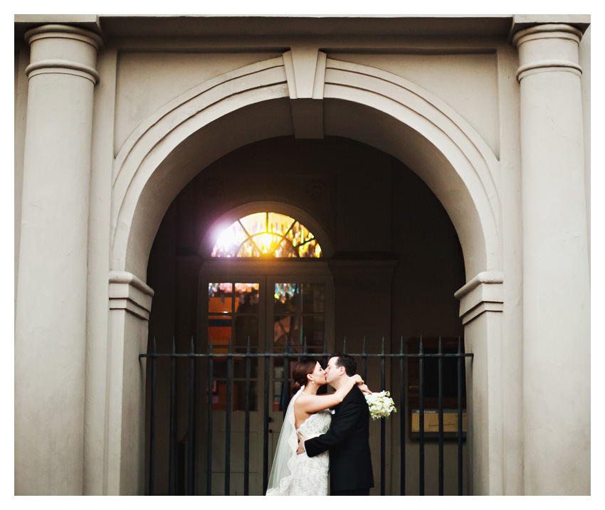 Wedding photos of Annie Gatewood and Chris Sullivan at Muriel's in the New Orleans French Quarter by Dallas wedding photographer Stacy Reeves