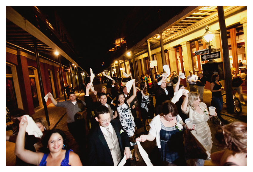 Wedding photos of Annie Gatewood and Chris Sullivan at Muriel's in the New Orleans French Quarter by Dallas wedding photographer Stacy Reeves