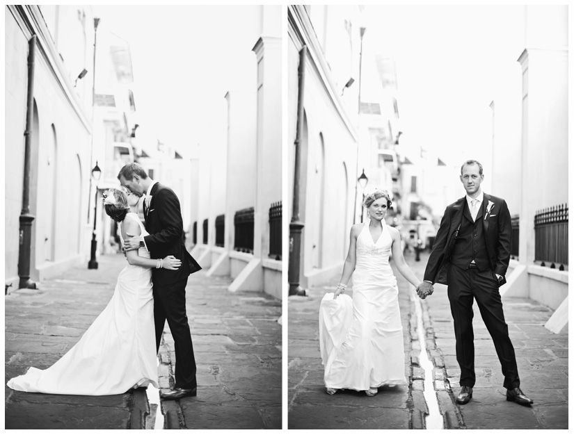 wedding photography of CheyAnne Bradfield and Doug Keese in Jackson Square, Maison Dupuy, and a reception at Bourbon Orleans by New Orleans wedding photographer Stacy Reeves