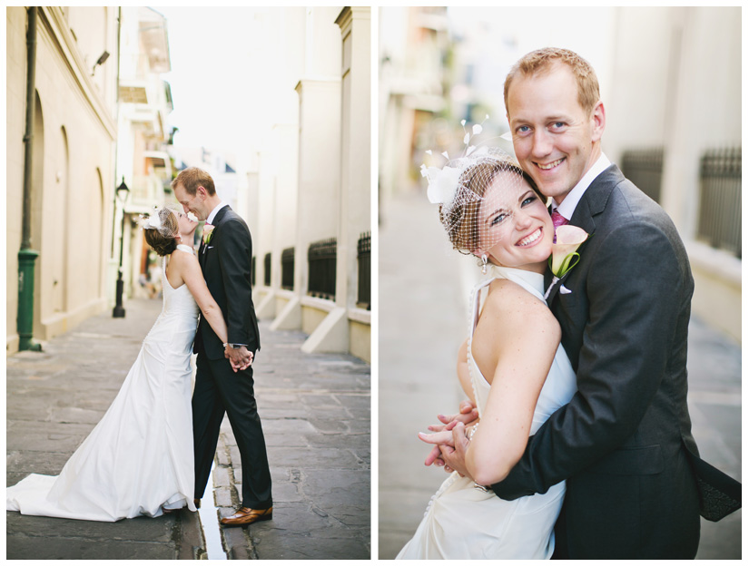 wedding photography of CheyAnne Bradfield and Doug Keese in Jackson Square, Maison Dupuy, and a reception at Bourbon Orleans by New Orleans wedding photographer Stacy Reeves