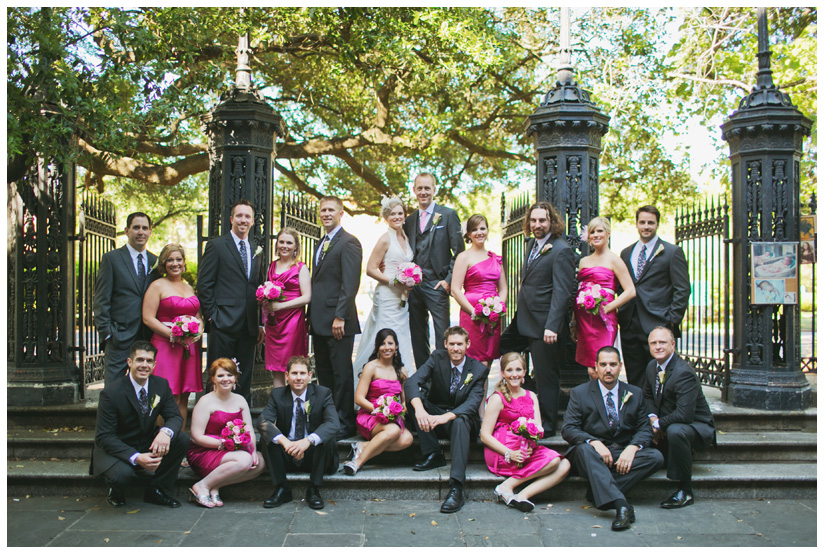 wedding photography of CheyAnne Bradfield and Doug Keese in Jackson Square, Maison Dupuy, and a reception at Bourbon Orleans by New Orleans wedding photographer Stacy Reeves