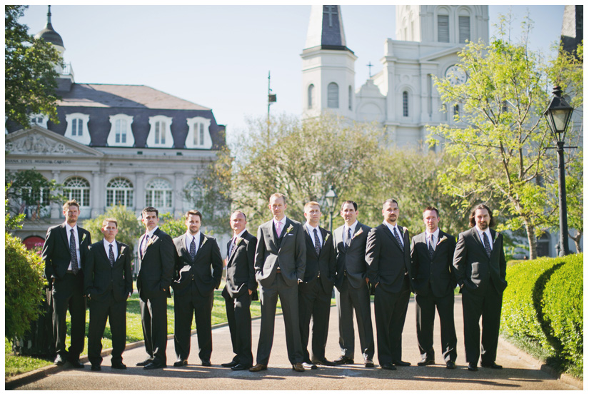 wedding photography of CheyAnne Bradfield and Doug Keese in Jackson Square, Maison Dupuy, and a reception at Bourbon Orleans by New Orleans wedding photographer Stacy Reeves