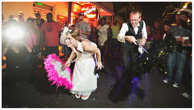 wedding photography of CheyAnne Bradfield and Doug Keese in Jackson Square, Maison Dupuy, and a reception at Bourbon Orleans by New Orleans wedding photographer Stacy Reeves