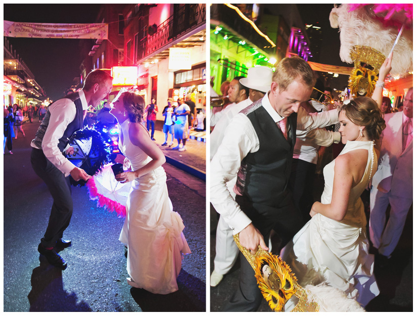 wedding photography of CheyAnne Bradfield and Doug Keese in Jackson Square, Maison Dupuy, and a reception at Bourbon Orleans by New Orleans wedding photographer Stacy Reeves