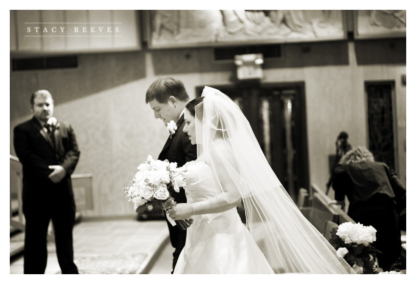 Carrie Alexander and Preston Short at Saint Rose of Lima Catholic Church and Union Station at Minute Maid Paid in Houston by Dallas wedding photographer Stacy Reeves