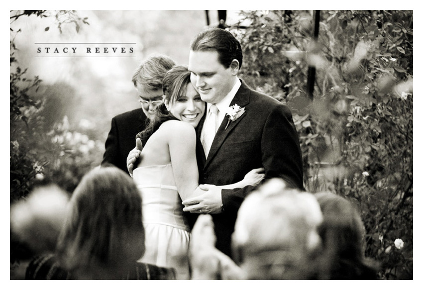 wedding ceremony and reception photos of Jennifer Jenni Neubauer and Cade Lovelace at the Fort Worth Botanical Garden Lower Rose Gardenand the Reata rooftop downtown by Dallas wedding photographer Stacy Reeves