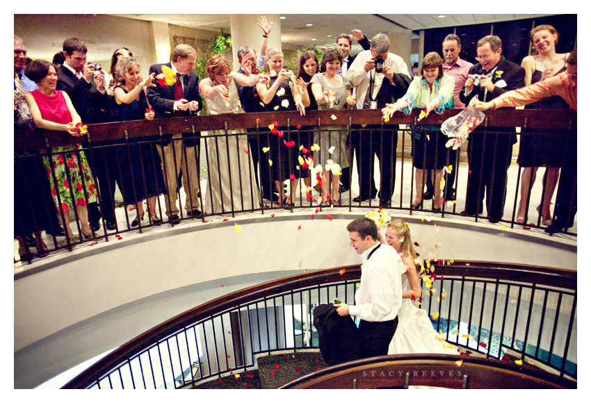 wedding of Leah Partridge and Brian Bayliss at First United Methodist Church and Crowne Plaza in downtown Houston by Dallas wedding photographer Stacy Reeves