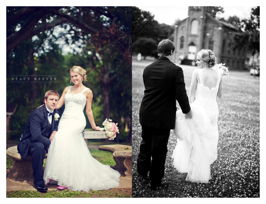 Photos of the southern shabby chic vintage wedding of Rebecca Becca Weathers and Erik Fite at the Carnegie Library in historic downtown Jefferson by Dallas wedding photographer Stacy Reeves